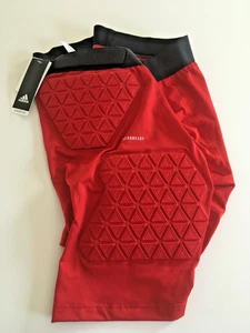 NUOVO Adidas Alphaskin Pantaloncini a Compressione Imbottiti Uomo ROSSO Etichette XLT Aeroready - Foto 1 di 4