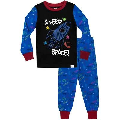 I Need Space Pijamas Niños Pequeños Niños 2 3 5 6 7 Años PJ Calce Acurrucado Azul  Foto 1 de 4