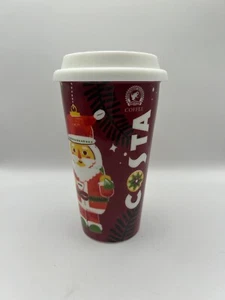 Costa Coffee Travel Reusable Ceramic Santa Christmas Cup Mug 16.5cms Tall - Picture 1 of 6