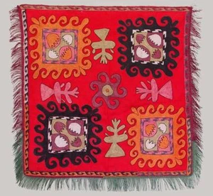antique Uzbek Central Asian silk embroidery Lakai No:18/A - Picture 1 of 12