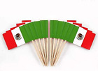 CYPS 100 Pcs Mexico Flag Mexican Toothpick Flags, Small Mini Stick Cupcake Toppe