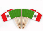 Cyps 100 Pcs Mexico Flag Mexican Toothpick Flags, Small Mini Stick Cupcake Toppe