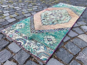 Turkish Antique rug Bohemian Area rug Oushak rug Vintage Rug Handmade wool rug - Picture 1 of 10