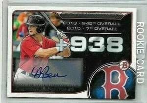 Andrew Benintendi 2015 Topps draft/dividendos certificado autógrafo novato BV $150 - Imagen 1 de 1