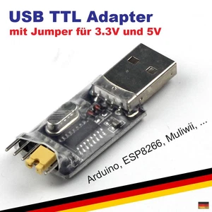 USB 2.0 CH340G TTL Konverter Adapter CP2102 PL2303 UART FTDI Arduino 5V + 3.3V - Bild 1 von 3