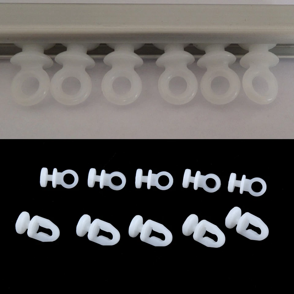 50Pcs Curtain Clips Fasteners Car Curtain Rail Rings Card Clip Rivet 19.7x10.6mm - Image 1 of 4