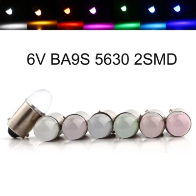 100Pcs 6V 6.3V DC T11 T4W BA9S H6W 3886X 1895 1SMD 5630 2SMD RF LED Light Bulbs - Image 1 of 4