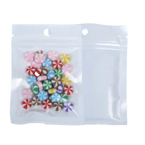 100pc Glossy Clear & White PET Reclosable Bags 3x5in (Free 2-Day Shipping) - Picture 1 of 3
