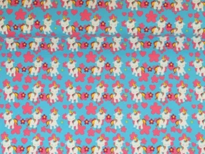 Jersey 100x145cm Einhorn Kinderstoff Baumwolljersey nähen Baumwolljersey Mädchen - Bild 1 von 3