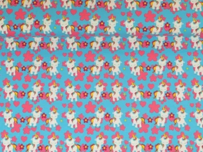Jersey 100x145cm Einhorn Kinderstoff Baumwolljersey nähen Baumwolljersey Mädchen - Bild 1 von 3