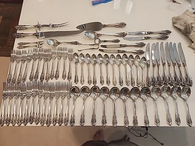 Grande Baroque by Wallace Sterling Silver Flatware Set Service Dinner 69 Pieces - Image 1 of 4