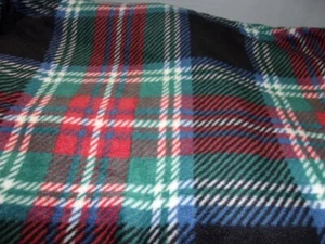 Navy Tartan Plaid Anti Pill Plush Fleece Fabric Sold By the 1/2 Yard. 58" Wide - Picture 1 of 7