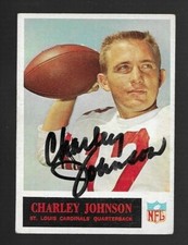 CHARLEY JOHNSON 1965 Philadelphia Signed Autographed card 163 St Louis Cardinals