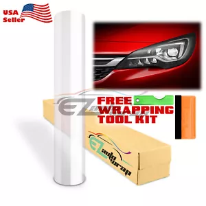 *12"x48" Glossy Clear Transparent Tint Headlights Fog Taillight Vinyl Film - Picture 1 of 10