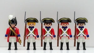 5 GARDE ROTRÖCKE BRITISH REGULARS Playmobil vs. Continental Army USA Custom RAR - Picture 1 of 10