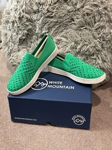 White Mountain Upbring Women's SIZE 8.5 M Green Rhinestone Slip On Comfort Shoes - Picture 1 of 3
