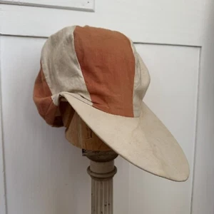 Vintage 1930s Red & White Cotton Oversized Baseball Hat Novelty Headpiece Cap - Picture 1 of 17