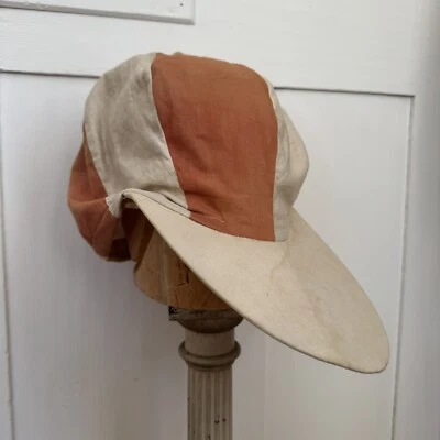 Gorra de béisbol vintage de algodón roja y blanca de los años 30 de gran tamaño novedad tocado gorra Foto 1 de 4