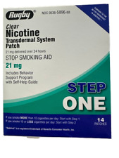 **Rugby  Nicotine Patch Transdermal System Step 1 21mg 14ct Expires 1/2025+