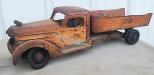 ANTIQUE BUDDY L PRESSED STEEL TOY DUMP TRUCK 20.5'' LONG  - Picture 1 of 9
