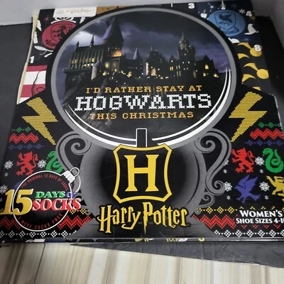 Women's HARRY POTTER 15 Days of Socks Hogwarts Advent Calendar Distressed Box - Image 1 of 4