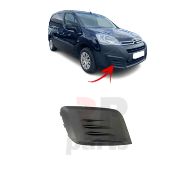 FOR CITROEN BERLINGO PEUGEOT PARTNER 15- FRONT BUMPER FOG GRILL COVER RIGHT O/S - Image 1 of 4