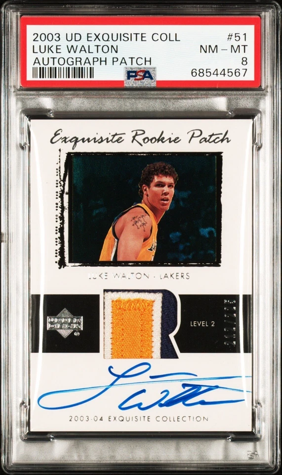 Parche autógrafo UD EXQUISITE COLLECTION 2003 LUKE WALTON #51 PSA 8 Foto 1 de 4