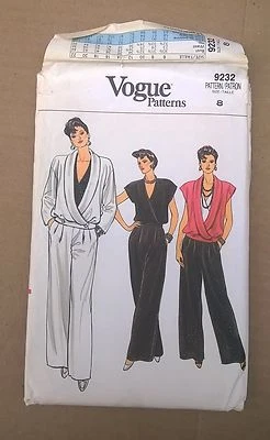 Vogue 9232 Loose Fitting Jacket Vest Slight Flare Pants & Top 8 Bust 31.5 Comple - Image 1 of 4