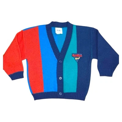 Cárdigan suéter vintage Oshkosh B’Gosh para niños bloque de color con botones delanteros Foto 1 de 4