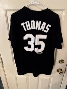 Majestic Chicago White Sox Frank Thomas 35 T Shirt Black Size Large New No Tag - Picture 1 of 9