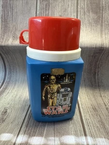 Vintage 1977 Star Wars Thermoskanne roter Deckel R2D2 und C3PO - King Seeley 8 Unzen - Bild 1 von 6