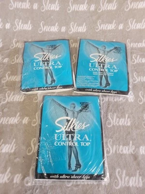 Lote de 3 Pantimedias Silkies Ultra Control Top Talla Queen Foto 1 de 2