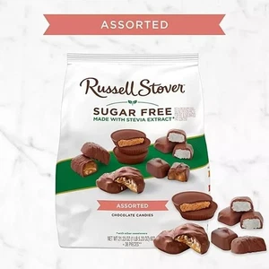 NEW Russell Stover Sugar Free Assorted Chocolates Candy 21.23 oz Bag Free Ship - Picture 1 of 3