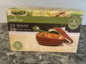 Crofton 3-Piece Ceramic Dip Server (Red Hot Chili Pepper) Spicy HOT Gift ;-) - Picture 1 of 6