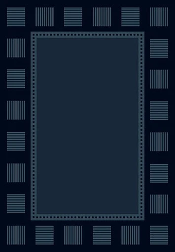 RUGDEALZ GEOMETRIC blue MODERN squares CARPET 2x8 ART area RUG : Actual 1' 11" x 7' 4"