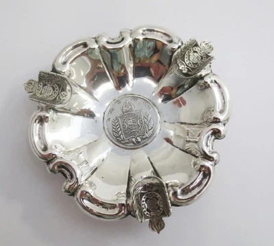 Cenicero/plato Estate 900 de plata de ley con monedas de 500 réis de Brasil de 1860 Foto 1 de 4