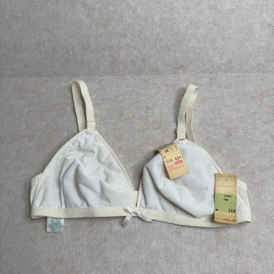 Warners Bra White Bow No Wire Size 34B Style 1483 NOS NWT Triangle Bra 90's NEW - Image 1 of 4