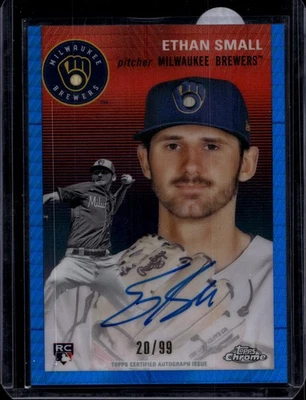 2023 Topps Chrome Platinum Ethan Small Autographs Blue Prism #/99 - Image 1 of 2