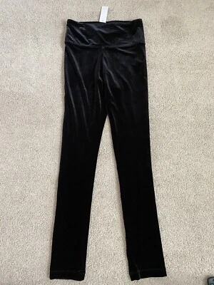 NUEVO CON ETIQUETAS WHBM Mujer PEQUEÑAS Terciopelo Negro Como Los Leggings Leggings Foto 1 de 4