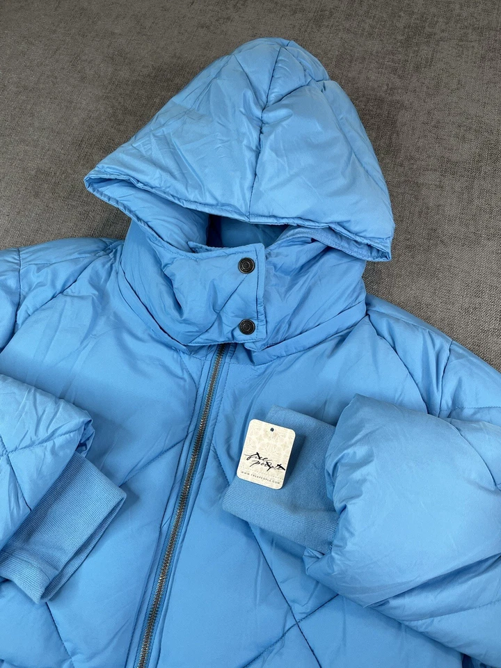 *NWT* Free People Jacket Womens (XL) Emmy Swing Puffer Coat Capri Blue $168 - Image 1 of 4