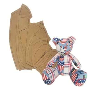 Teddy Bear Sewing Pattern 25cm Cardboard Template 1 Pack 11 Pieces - Picture 1 of 6