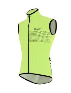 Guard Nimbus Windproof Cycling Rain Vest Fluo Green by Santini - Picture 1 of 6