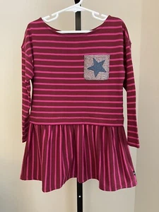NAUTICA Girls sz 4T Striped Long Sleeve Dress w/ Star Pocket - Picture 1 of 12