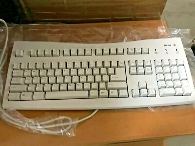 RARE NEW VINTAGE ACER 6511-C 105 KEYS WINDOWS PS2 KEYBOARD V DESIGN - BROWN BOX - Image 1 of 4