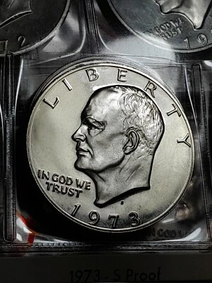 U.S.A DOLLARO EISENHOWER 1973 "S" PROOF ARGENTO 400/1000  - Immagine 1 di 4