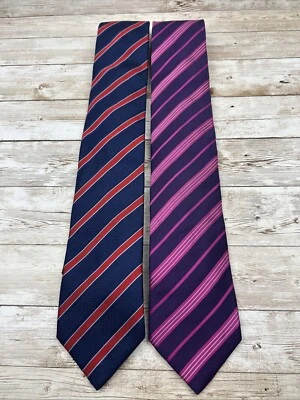 Lot of 2 Atelier F&B Geneve Pure Silk Neck Ties Made in France - Image 1 of 4