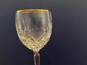 one Vintage LENOX Crystal Wine Goblet/Glass W Gold Rim Exc. Cond. - Picture 1 of 7