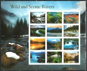 Panel de 12 estampillas Forever Scott # 5381 (MNH) de ríos salvajes y escénicos de Estados Unidos como nuevas - Imagen 1 de 1