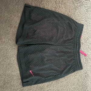 Nike Women's Black and Pink Athletic Shorts - Picture 1 of 2
