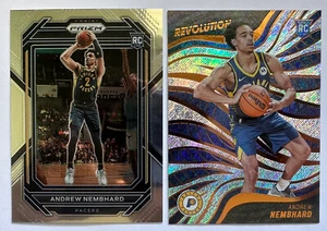 Andrew Nembhard 2 Card Rookie RC Lot, 2022 Prizm + Revolution, #116 #227 Pacers - Bild 1 von 5